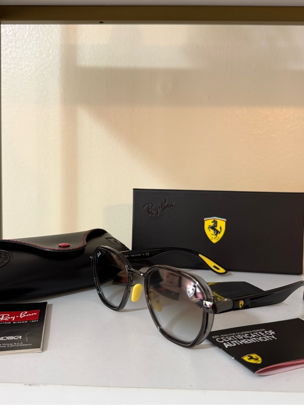 Ray-Ban Sunglasses Black Frames with Yellow Accents